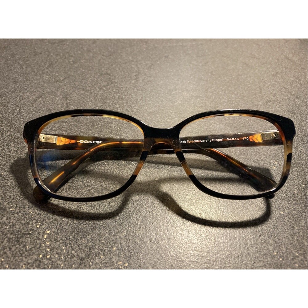 Coach Eyeglasses HC 6103 5443 Black Tort Varsity Stripe Frame 54-16-140 FRAMES!